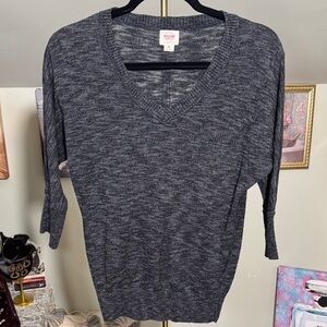 EUC Mossimo Supply Co. Charcoal Knit 3/4 Sleeve Lightweight Sweater Size S